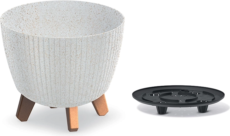 Maceta Lamia Eco Wood 28,8 cm blanca