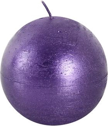 Vela rústica redonda de 8 cm morada