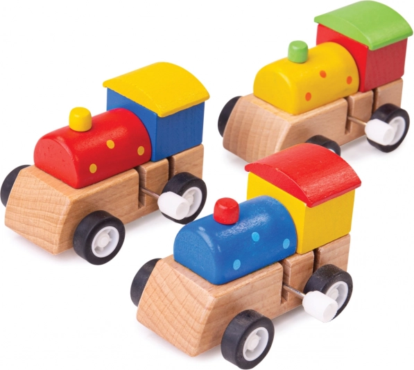 Locomotora de madera colorida Bigjigs Toys