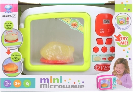 Microondas infantil a pilas con pollo asado