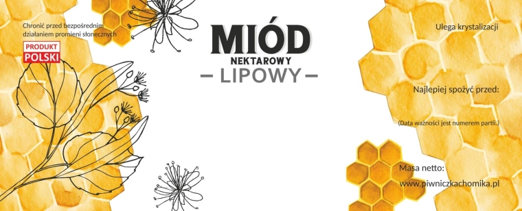 Juego de etiquetas para miel de tilo (floral) 154 × 60 mm, 100 uds.
