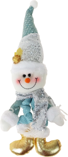Decoración navideña con muñeco de nieve
