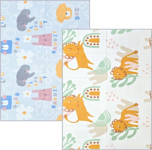 NANNA alfombra plegable de juego de doble cara 200 × 150 cm animalitos