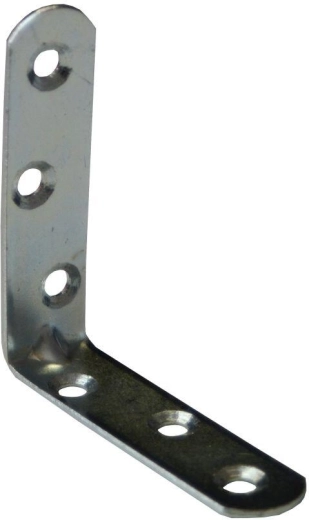 Escuadra con nervio 80 × 18 × 2 mm, zincado blanco