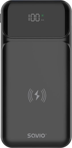 Powerbank inalámbrica Savio 10 000 mAh con Qi y 20 W