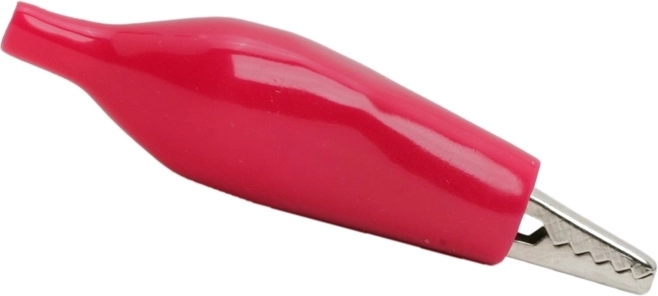 Pinza cocodrilo grande con aislamiento de PVC rojo