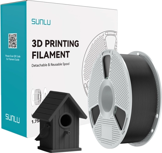 Filamento Sunlu ASA para impresoras 3D negro 1,75 mm