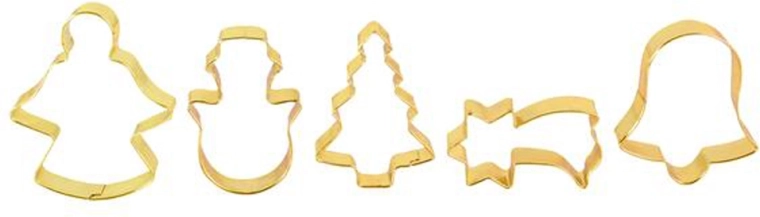 Set de cortadores dorados para galletas TORO, 5 uds