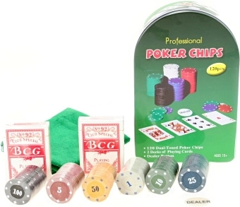 Set de póker en caja de lata