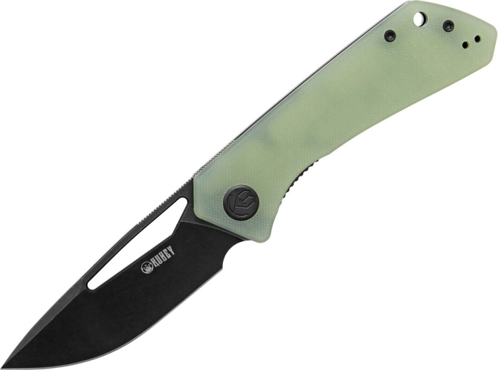 Navaja de bolsillo Kubey Thalia Black Jade 8,3 cm, G10 verde claro con clip