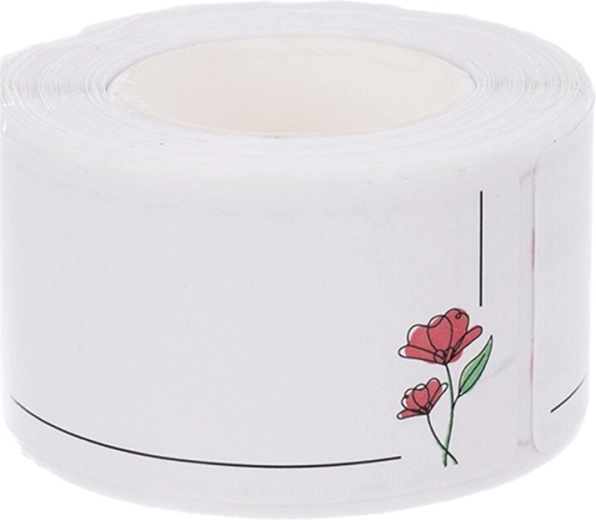 Pegatinas impermeables FLOR en blanco 125 uds