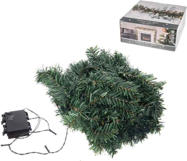 Guirnalda luminosa LED verde con temporizador 270 cm (30 LED)