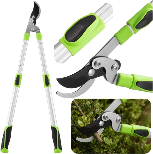 Tijeras telescópicas de jardín para ramas 68–92 cm con empuñaduras antideslizantes