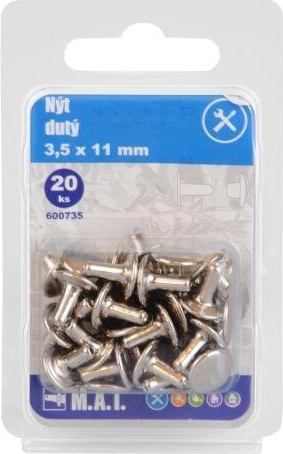 Remache hueco 3,5 × 11 mm (20 uds)
