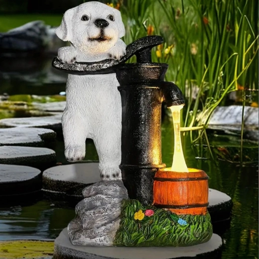 Lámpara solar de jardín con perrito – adorno decorativo LED