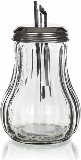Azucarero dosificador MONO 230 ml de vidrio y acero inoxidable