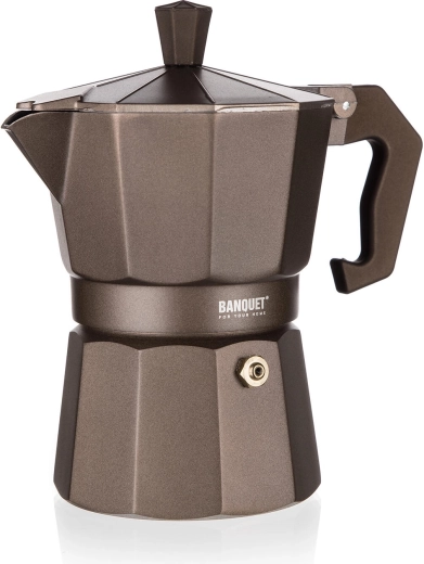 Cafetera moka BANQUET CAMPI para 6 tazas, marrón oscuro
