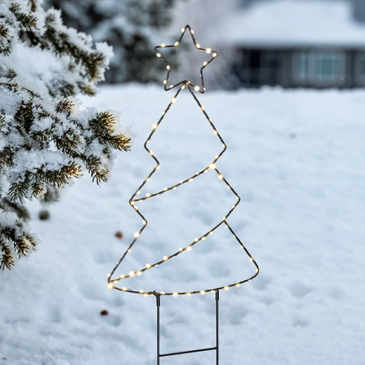 Solight decoración navideña LED para exterior: arbolito de 68 cm con temporizador