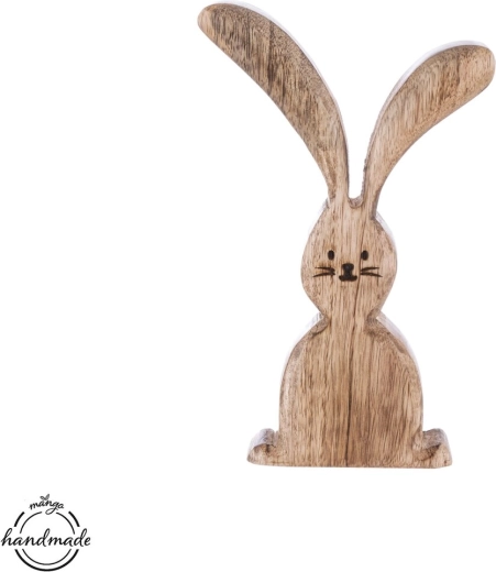 Decoración de madera Conejo mango 20,2 cm