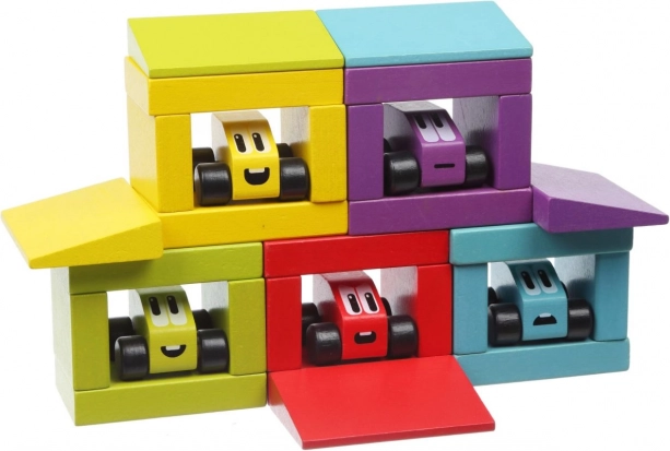 Carreras divertidas CUBIKA – juego de construcción de madera de 30 piezas