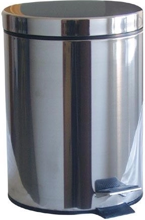 Papelera de pedal 5 l redonda de acero inoxidable con cubo interior de plástico