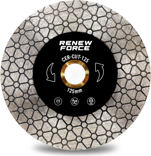 Disco diamantado RENEW FORCE de 125 mm para cortar y lijar azulejos