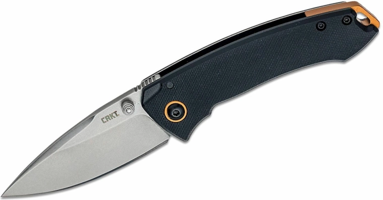 CRKT Tuna Compact navaja de bolsillo plateada 6,9 cm Stonewash, G10 negra