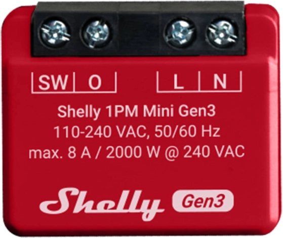 Interruptor inteligente Shelly 1PM Mini Gen3 con WiFi y Bluetooth