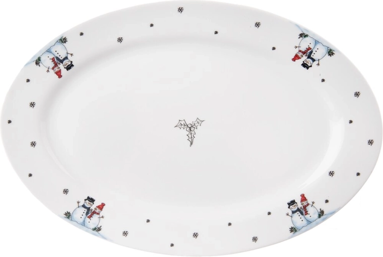 Plato de servicio Muñeco de nieve 30 × 20,5 cm