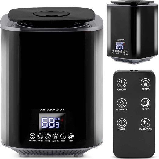 Humidificador ultrasónico de aire BERDSEN con ionización y aromaterapia, negro