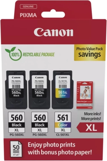 Canon PG-560XL x2 / CL-561XL Photo Value pack con papel fotográfico