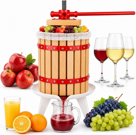 Prensa manual de tornillo para frutas y verduras 6 l, 58 cm