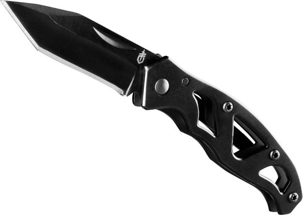 Gerber Paraframe Mini Black navaja de bolsillo 5,6 cm – totalmente negra, totalmente metálica