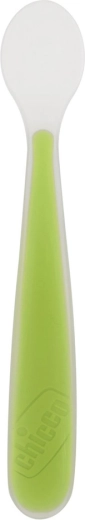 Cuchara de silicona Chicco Soft verde 6m+