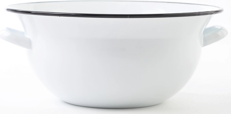 Cuenco esmaltado con asas 38 cm, 10 l – blanco