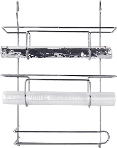 Estante de cocina colgante para rollos de papel y láminas 29,9 × 12,5 × 40,3 cm