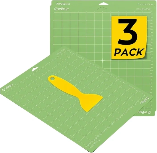 Tapetes de corte HTVRONT 34,8 × 37 cm, verdes - set de 3 uds
