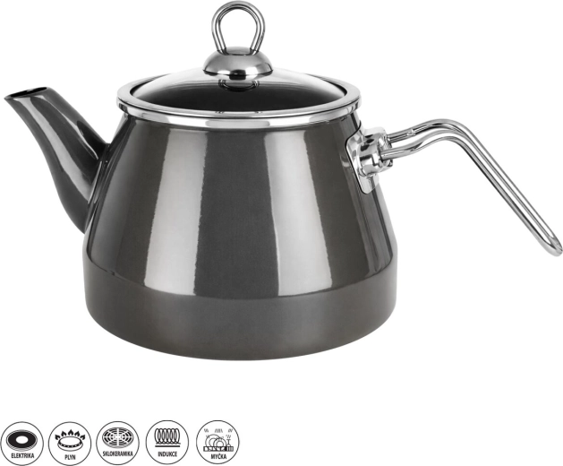 Tetera esmaltada Metalic con borde 2 l