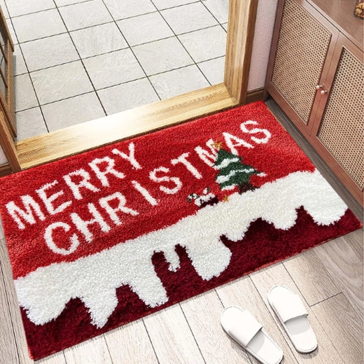 Felpudo de entrada navideño Merry Christmas 50 × 80 cm