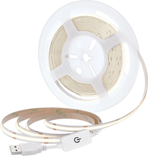 Tira LED COB Solight de 5 m, blanco neutro 4000 K, USB, con interruptor, 8 mm