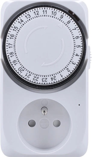 Solight interruptor horario mecánico para enchufe 24 h - 1 pieza