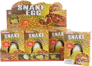 Huevo excavable con serpiente que brilla en la oscuridad – set de 12 uds