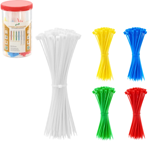 Juego de 550 bridas de nylon en tubo – mezcla de colores y tamaños