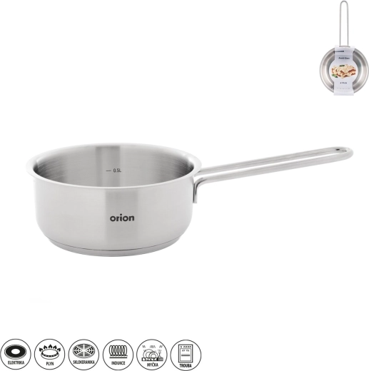 Cazo de acero inoxidable Anett Glass 14 cm con tapa de vidrio
