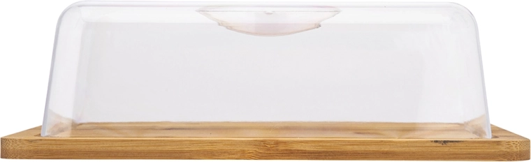 Bandeja de servir de bambú con cúpula transparente 25 × 19,5 cm