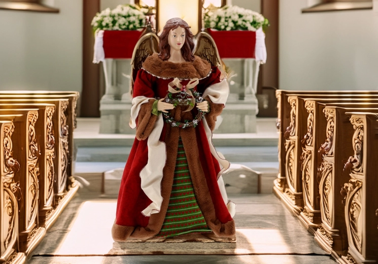 Figurina de ángel navideño de 90 cm para belén y para el árbol