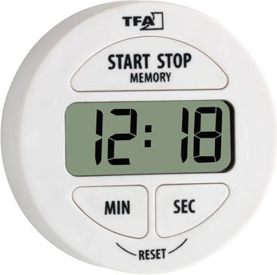 Minutero de cocina digital con cronómetro, blanco