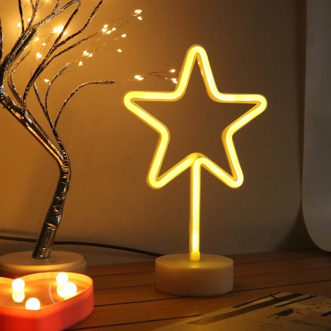 Luz LED decorativa en forma de estrella estilo neón