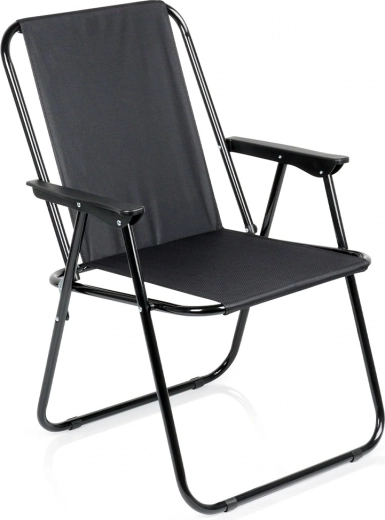 Silla turística plegable negra