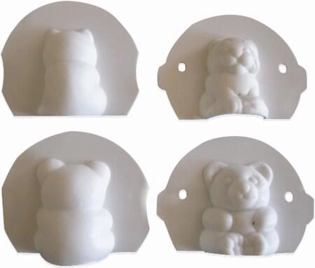Moldes para galletas oso y gatito, plástico, 2 uds